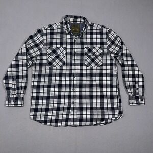 Anchorage Expedition Brand Flannel Shirt Men Large Heavy Flannel Black White